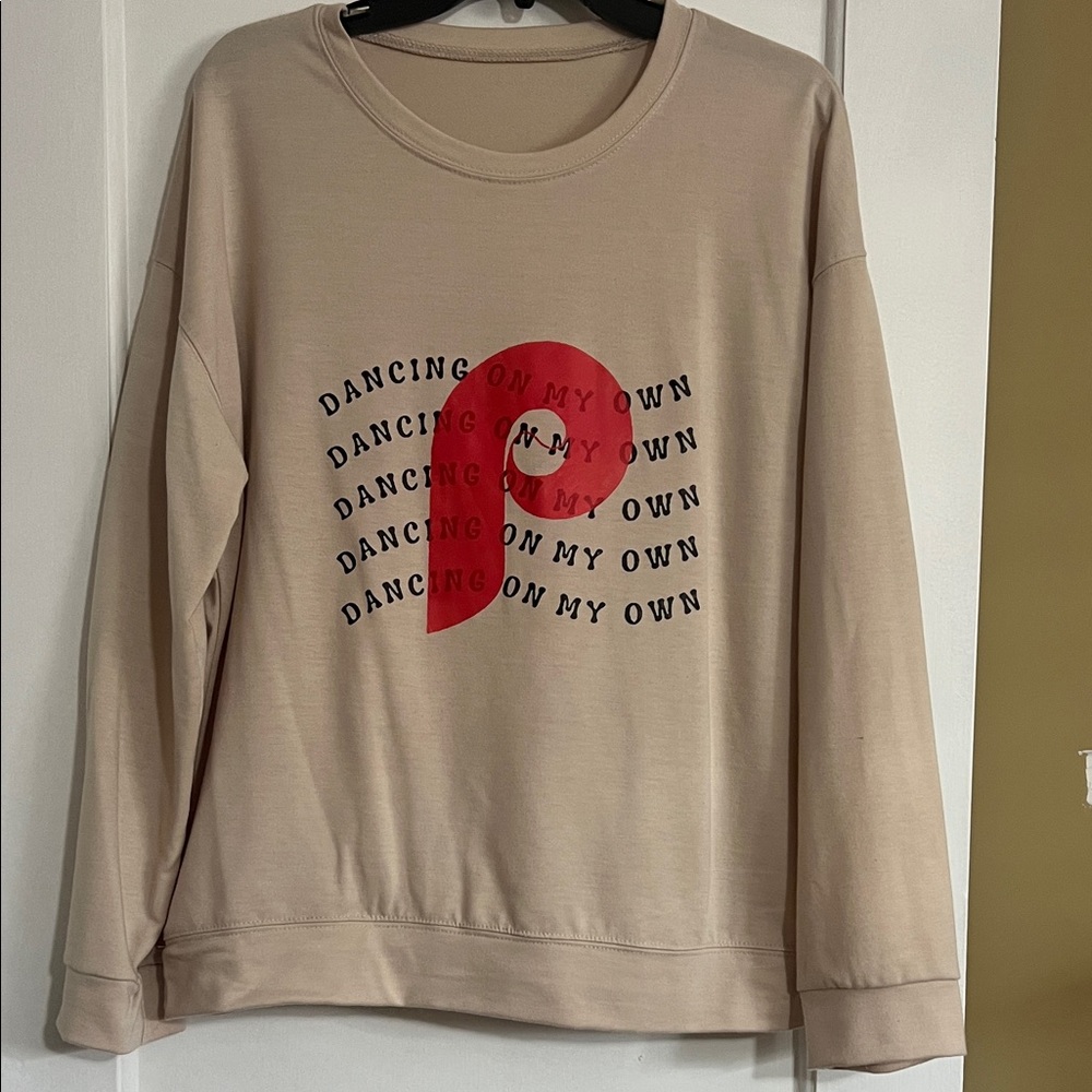 Beige Phillies Graphic Women's Sweater
